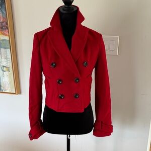Forever 21 Bold Red Pea Coat